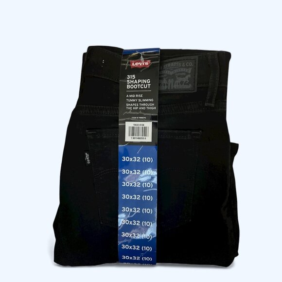 Share Levi's 315 Shaping Bootcut Women's Jeans Mid Rise Black Denim Size 10 W30 - Picture 11 of 12